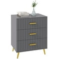 thumbnail image 1 of HOMCOM Bedroom Chest of Drawers, 3-Drawer Dresser with Aluminium Legs, 1 of 10