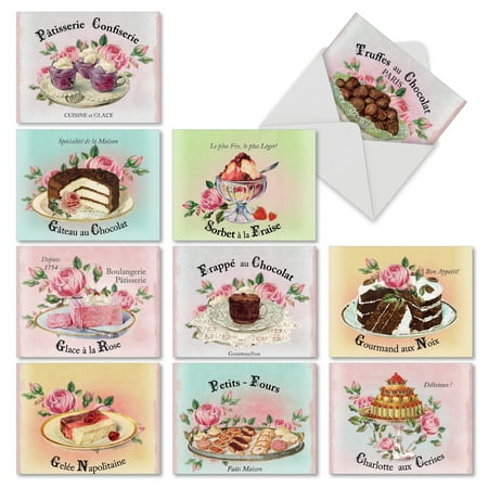 M4213OCB-B1x10 French Treats - 10 Assorted All Occasions Cards with Envelopes by The Best Card