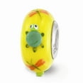 thumbnail image 2 of FB Jewels Ster.Silver Reflections Yellow Hand Painted Turtle Fenton Glass Bead, 2 of 4