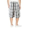 thumbnail image 2 of Men's Casual Lightweight Plaid Check Multi Pocket Elastic Waist Cargo Shorts (White, XL(36)), 2 of 4