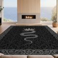 thumbnail image 2 of Design&I 4'x6' Washable Area Rug Round Gothic Serpent Baroque Ornament Border Coiled Ornate Snake Flowing Dynamic for Reading Nook, Bedroom, Pet Friendly & Non-Slip Built-In Grip, 2 of 7