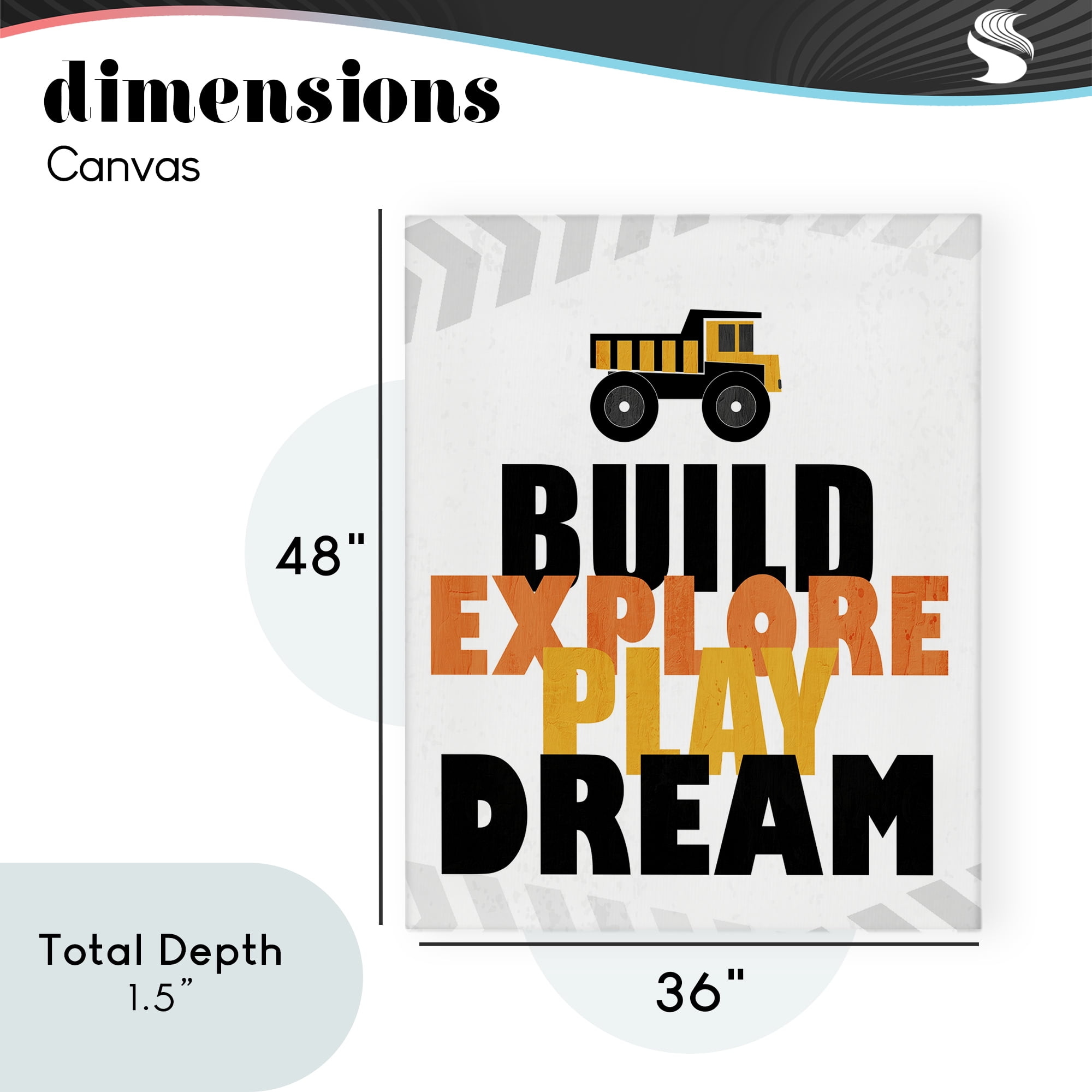 Build Explore Play Dream Canvas Wall Art, design by Kim Allen