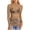 Khaki, variant on Women's Floral Mock Neck Lace Mesh Long Sleeve Top Sheer See Through Fitted Blouse for Party Club Night Out Layering Shirt (Khaki, L)