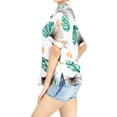 thumbnail image 2 of LA LEELA Women's Casual Beach Hawaiian Blouses Shirt Cute Blouse Short Sleeve Button Up Dress Tops Tee Shirts Tank Top Women S Monstera Leafs, Multicoloured, 2 of 4