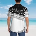 thumbnail image 5 of Piano Keys with Musical Notes Mens Hawaiian Shirt Short Sleeve Casual Button Up Tropical Summer Beach Shirt, 5 of 9