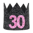 thumbnail image 4 of NICEXMAS Black Glitter Birthday Cap Crown Hat for Adult Party Decoration Accessory, 4 of 8