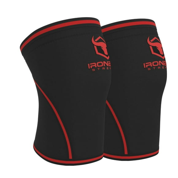 Rodilleras de 7 mm (1 par) - Rodilleras de alto rendimiento para levantamiento de pesas, cross training y powerlifting - Las mejores rodilleras y correas de compresión - Para hombres y mujeres (Negro/