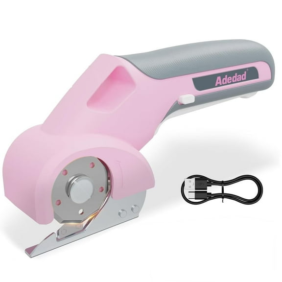 4V 2000mAh Cordless Cardboard Cutting Saw, Electric Box Cutter for Cardboard with 1 Titanium Blades,LED & Safety Lock,Max Cutting1/4",Rotary Cutter for Fabric,Gifts for Men&Women - Pink