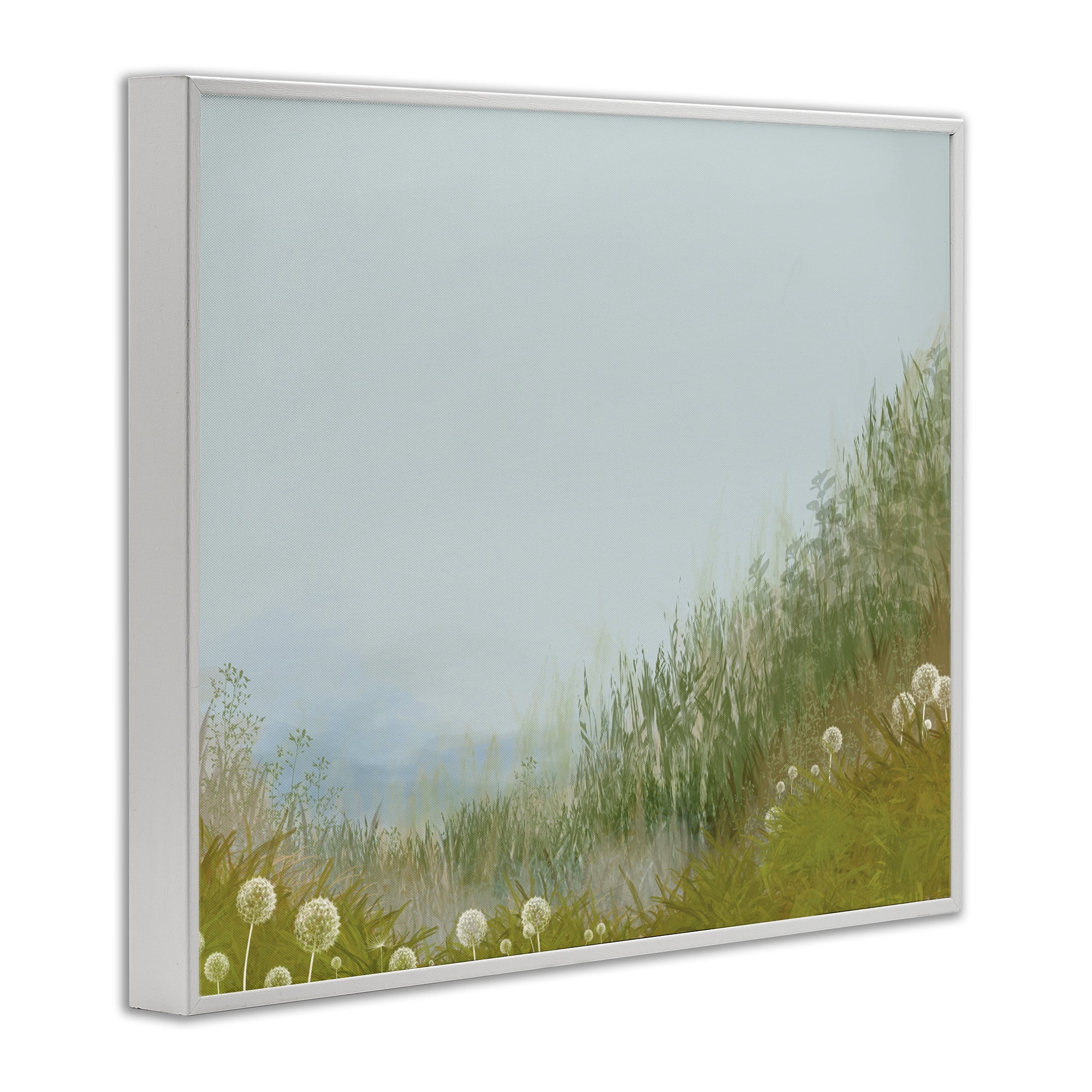 Misty Meadow Hill White Framed Giclee Art, design by Renel Peters