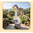 thumbnail image 2 of Beautynvta Hawaiian Porch Goose Outfits, Lilies Printed Bikini Porch Goose Summer Outfit for 23" Goose Statue, Outdoor Patio Garden Yard Decor, Porch Goose Decorations, 2 of 6