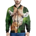 thumbnail image 3 of Chaqueta con estampado 3D de piel de jirafa para hombre y mujer, sudadera holgada de primavera, chaqueta bomber informal con cremallera, ropa de calle, abrigo, 3 of 5