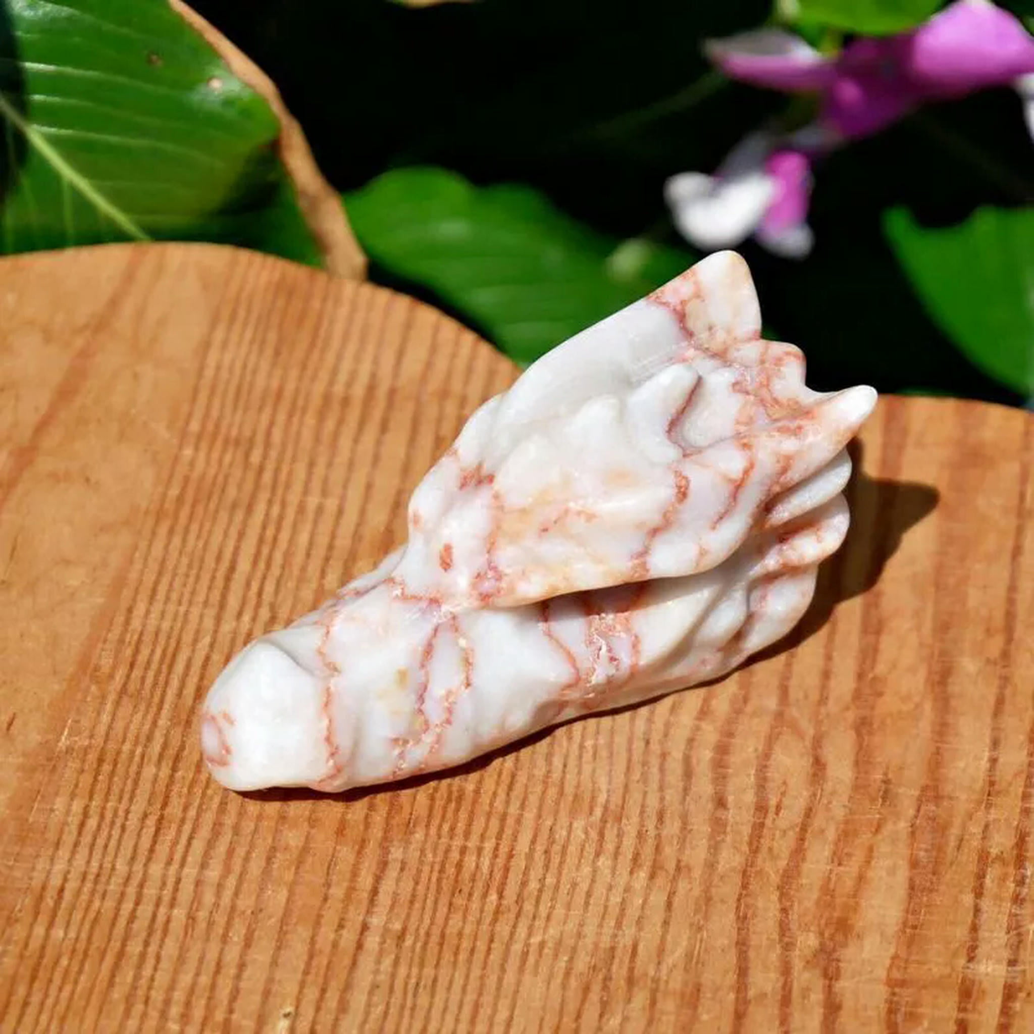 EOEMY 5Pcs Natural Red Picasso Jasper Quartz Crystal Dragon Head Skeleton Carved Decor