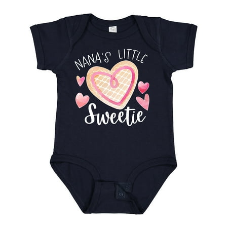 

Inktastic Nana s Little Sweetie with Pink Heart Cookie Boys or Girls Baby Bodysuit