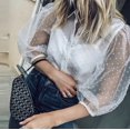 thumbnail image 2 of Chemises à Manches Longues avec Blouse en Maille Transparente pour Femmes, 2 of 4