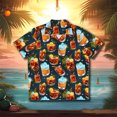 thumbnail image 3 of Camisa hawaiana divertida para hombre, sudadera playera con estampado de gato y música en 3D, camisa de manga corta de diseñador callejero, ropa para hombre de alta calidad, 3 of 5