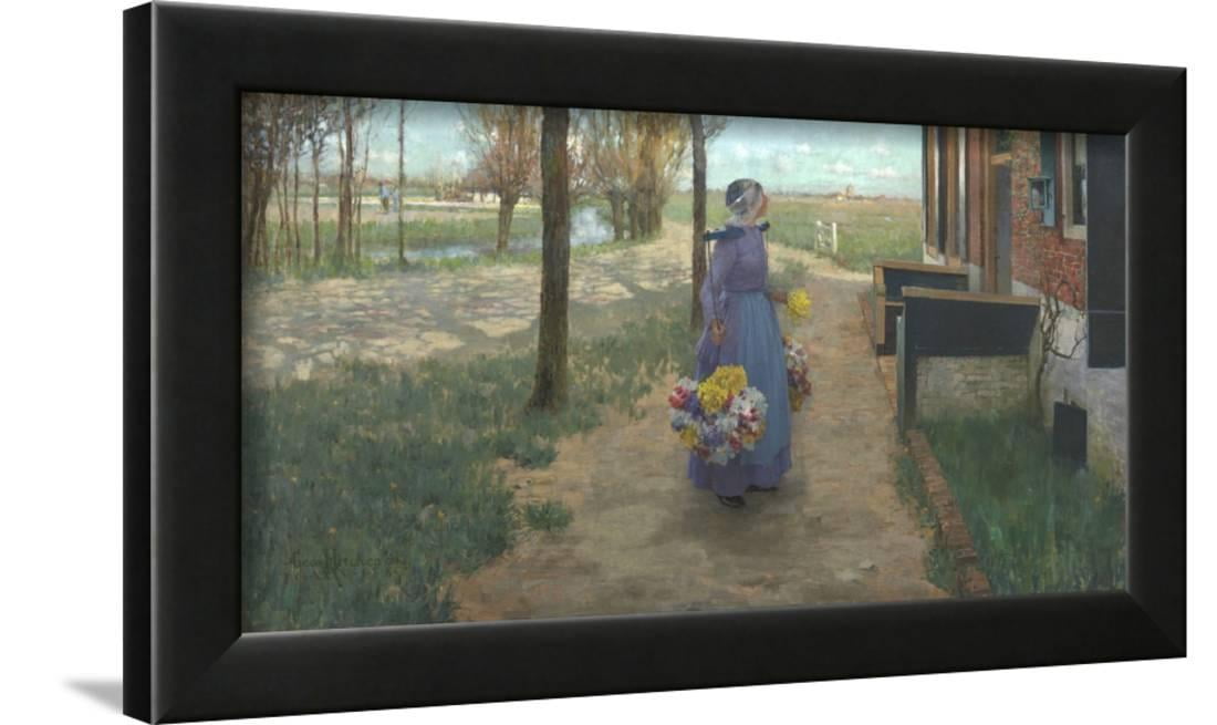 Flower Girl in Holland, 1887 Framed Print Wall Art By Hitchcock