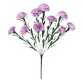 thumbnail image 2 of SMKE wedding flowers,bridal flowers,floral decoration,flower decor,floral centerpiece,10 Heads Artificial Carnations Flowers Purple 16" PE Soft Touch for Wedding Home Bridal Bouquet Decor, 2 of 6