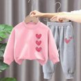 thumbnail image 2 of TOWED22 Toddler Baby Kid Girls Fall Clothes 2pcs Long Sleeve Graphic Top and Pants Set Clothes Clothing(L,4-5 Y), 2 of 4