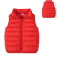 thumbnail image 4 of Puffer Vest for Kids Stand Up Collar Zip Up Soild Color Print Unisex Boys and Girls Sleeveless Shirts with Pockets(5 Years 130,RD1), 4 of 4