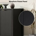thumbnail image 4 of Buffet Bahut Cannelé avec Rangement, Grand Buffet Moderne de 55 Pouces avec Tablettes Ajustables, Armoires de Rangement Style Ferme pour Salon et Entrée, Noir, 4 of 10