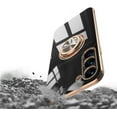 thumbnail image 4 of Compatible with Rose Gold Galaxy S23 Plus Case for Women Girls Kickstand Ring Holder 360 TPU Rotation Ring Case with Stand Plating Edge Work with Magnetic Mount Slim Luxury Case, Gray, 4 of 9