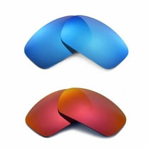 New Walleva Polarized Fire Red   Ice Blue  Replacement Lenses For Oakley X Squared OO6011 Sunglasses