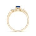 thumbnail image 2 of Angara Natural 0.6 Ct. Blue Sapphire with Diamond Three Stone Ring in 14K Yellow Gold for Women (Ring Size: 11.5), 2 of 12