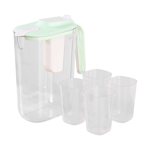 Jarra grande para bebidas, jarra para agua, jarra para refrigerador, jarra transparente para té helado, jarra para bebidas Verde