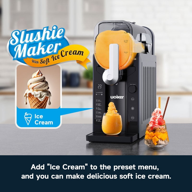 ICYBER BOOM 88 Oz Slushie & Touch Screen Slushy Machine 15-Minute Frozen Drink Maker with 6 Preset Setting, Black