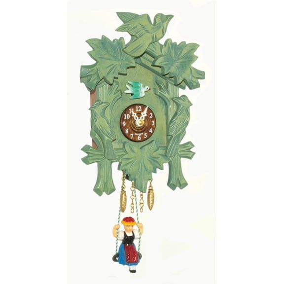 Kuckulino Black Forest Clockwith quartz movement and cuckoo chime, green TU 2002 SQ grün
