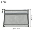 thumbnail image 2 of Uxcell A5 Double Layer Zip File Pouch Storage Pockets Mesh Zipper Bags, Gray 6 Pack, 2 of 5