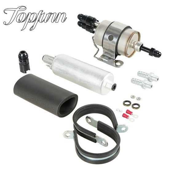 GSL392 Inline Fuel Pump & 58 PSI Fuel Filter Regulator 58 PSI LS Swap Fuel Pump EFI Conversion Fuel Filter Pressure Regulator 255LPH High Pressure External Pump 400-939 GSL392-400-939