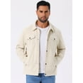 thumbnail image 4 of DARING DIVA Men's Solid Long Sleeve Button Pockets Corduroy Trucker Jacket M White, 4 of 7