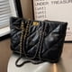 thumbnail image 4 of Bolso de mano tipo cartera de PU para mujer, bolso de hombro, bolso de mano con cadena, bolso de mano para ir al trabajo, negro, 4 of 5