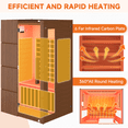 thumbnail image 4 of BUPPLEE 2 Person Infrared Sauna with Red Light Therapy Lamp, Bluetooth and 7-Color Lighting for Indoor Home Spa, Walnut, 4 of 10