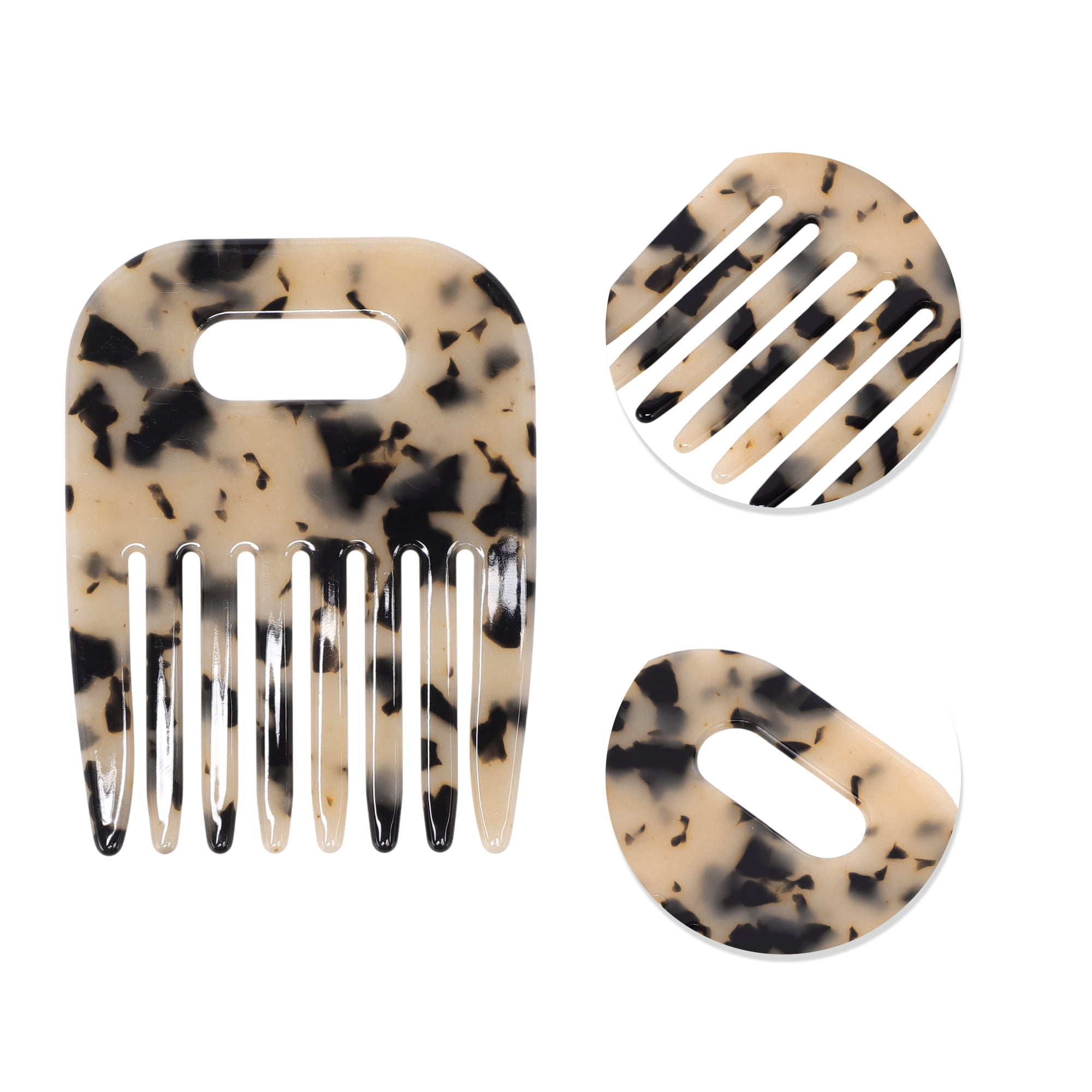 Unique Bargains 1 Piece Women Durable Vintage Acetate Comb for Curly Hair Light Brown