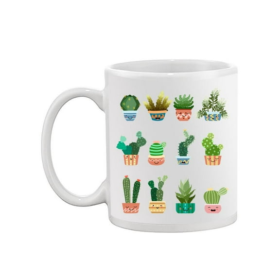 Cacti In Cute Vases Mug - SPIdeals Designs,
