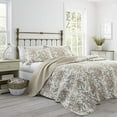 thumbnail image 3 of Laura Ashley Home Bedford Collection Quilt Set-100% Cotton, Lightweight & Breathable, Reversible Bedding, Pre-Washed for Added Softness, King, Mocha, 3 of 8