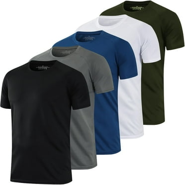 HovSiyla 5 Pack Running Shirts Men Sport Tops Dry Fit Gym Wicking Athletic T Shirts Breathable Cool Workout Shirts S C30