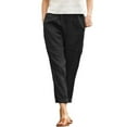 thumbnail image 4 of Jxximdong Pants for Women Women Cotton Pocket Cropped Straight Leg Crop Pants Ladies Casual Long Loose Pant Slacks Black L Trousers, 4 of 5