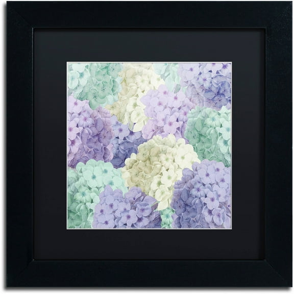 Trademark Fine Art "Hortensia Groundless Cool Tones" Canvas Art by Color Bakery Black Matte, Black Frame