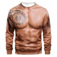 thumbnail image 1 of Qiopertar Liquidation à Moins de 5$ Hommes Mode Décontractée Col Rond Imprimé Pull Manches Longues Hauts Chandail en Molleton Manches Longues Blouses & Chemises Col Rond en Liquidation Offres d'Accès Anticipé, 1 of 4