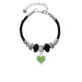 thumbnail image 2 of Delight Jewelry Silvertone Lime Green Giraffe Print Heart Godmother Celtic Knot Leather Bead Bracelet, 7"+2" Extender, 2 of 4