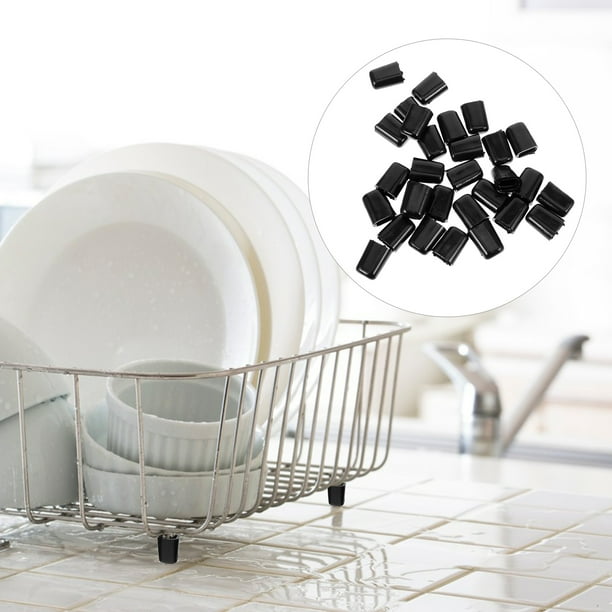 unbranded 30Ud Patas Negras Para Rejilla De Fregadero En PVC Con Soporte Antideslizante Y Protección Para Cocina