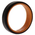 thumbnail image 2 of Anillo de boda de silicona de 2 capas con cepillo de 6 mm - Naranja-Negro de ROQ para hombres - Anillo de 9 mm, 2 of 2