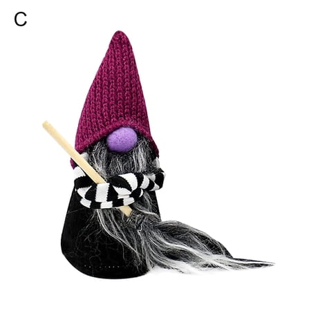 Frogued Faceless Doll Eye-catching Wear Resistant Fabric Faceless Witch Dwarf Doll for Home