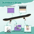 thumbnail image 4 of 31'' Complete Skateboard 7 Layer Canadian Maple Double Kick Deck Skateboards Lavender purple blank center old weathered border grunge marbled Skate Board for Beginner Adult Gifts, 4 of 5