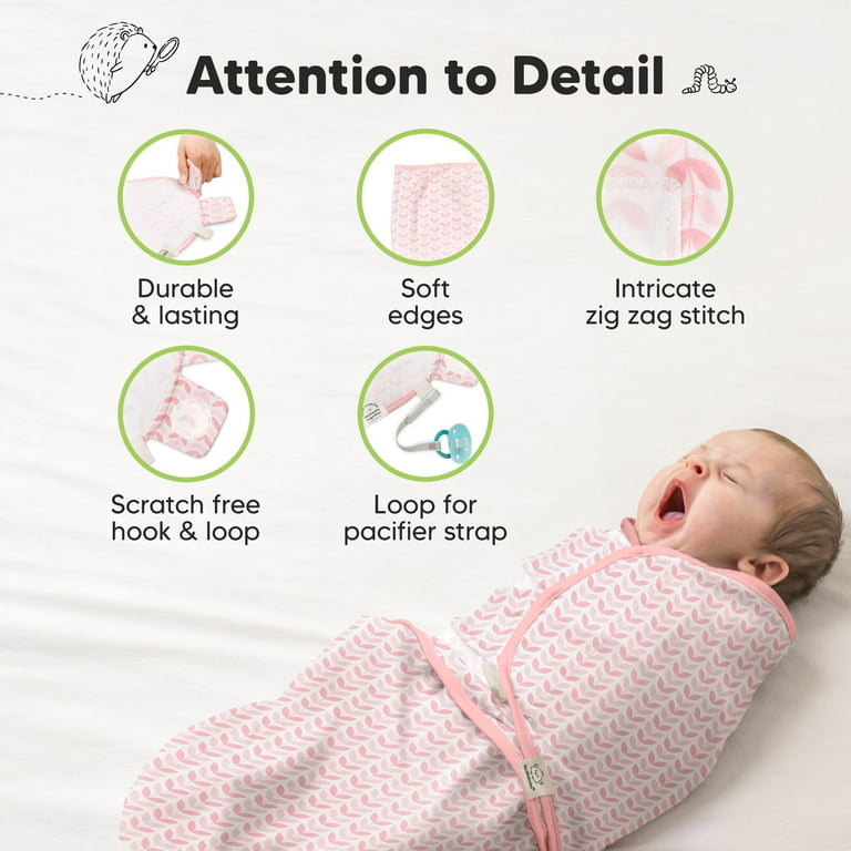 KeaBabies Soothe Swaddle Wraps (3 Pack) in Blossom