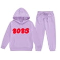 thumbnail image 4 of Jamsmile Toddler Girls Outfits Sets Long Sleeve 2025 Print Hoodies + Sweatpants 2 Piece Kids Tracksuits, 4 of 4
