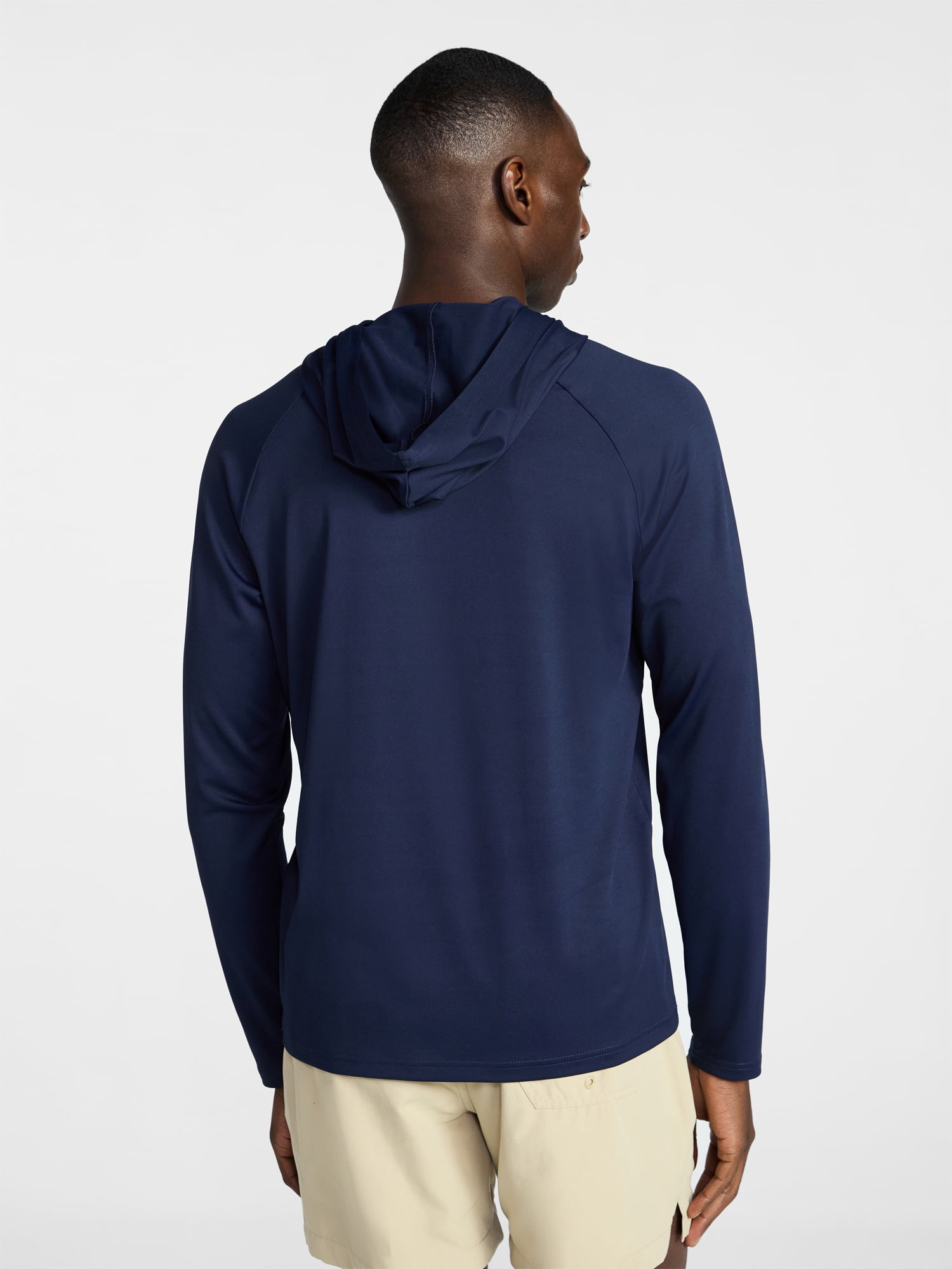 George Men's and Big Men's Hooded Sun Shirt with Long Sleeves, UPF 50+, Sizes S-3XL